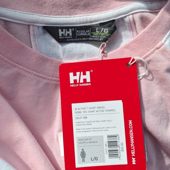 Helly Hansen pink T-shirt dress size large NWT - Picture 2 of 2